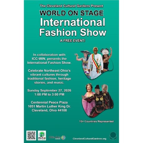 The Cleveland Cultural Gardens Presents: World On Stage: International Fashion Show Free Event! Sunday September…