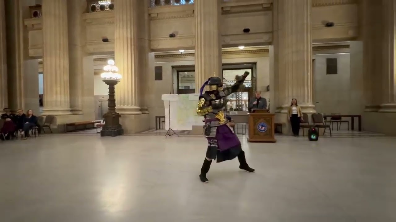 Ming Dynasty Real Armor at City Hall celebrating Persian New Year